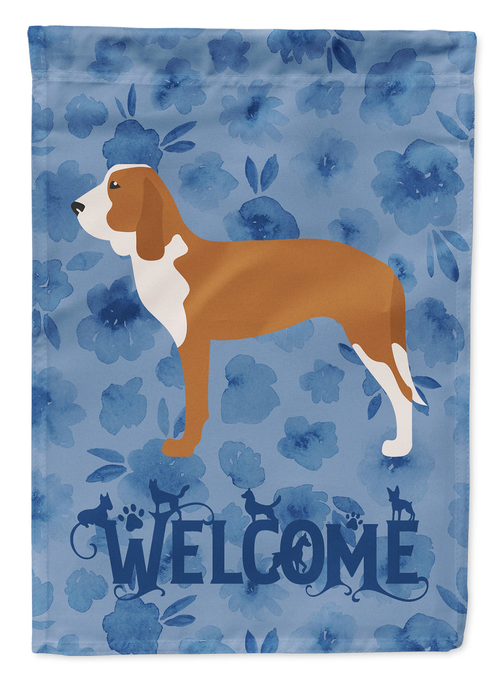 Spanish Hound Welcome Garden Flag Mailbox Decorative Yard Banner Outside Patio Artwork for Flower Beds, Garden Size, Multicolor
