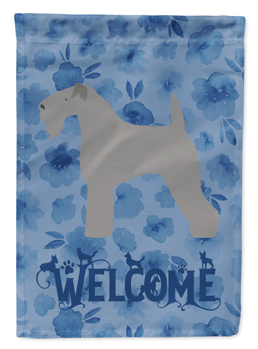 Kerry Blue Terrier Welcome Garden Flag Mailbox Decorative Yard Banner Outside Patio Artwork for Flower Beds, Garden Size, Multicolor