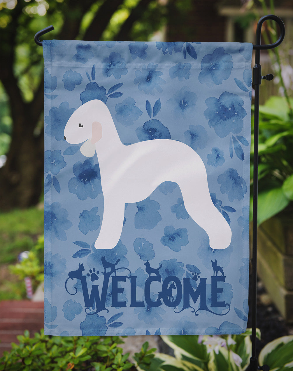 Bedlington Terrier Welcome Garden Flag Mailbox Decorative Yard Banner Outside Patio Artwork for Flower Beds, Garden Size, Multicolor