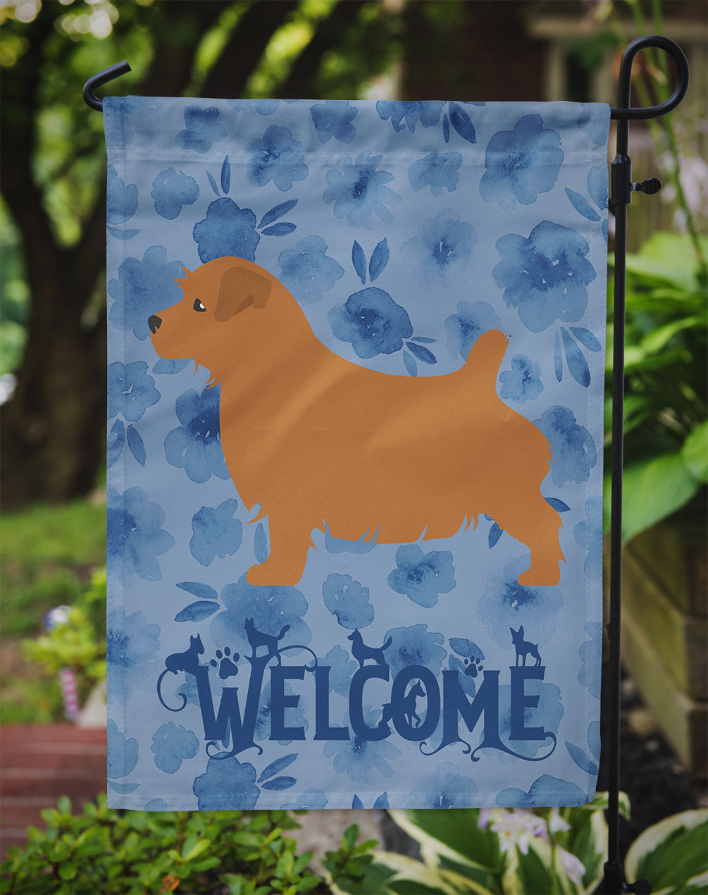 Norfolk Terrier Welcome Garden Flag Mailbox Decorative Yard Banner Outside Patio Artwork for Flower Beds, Garden Size, Multicolor