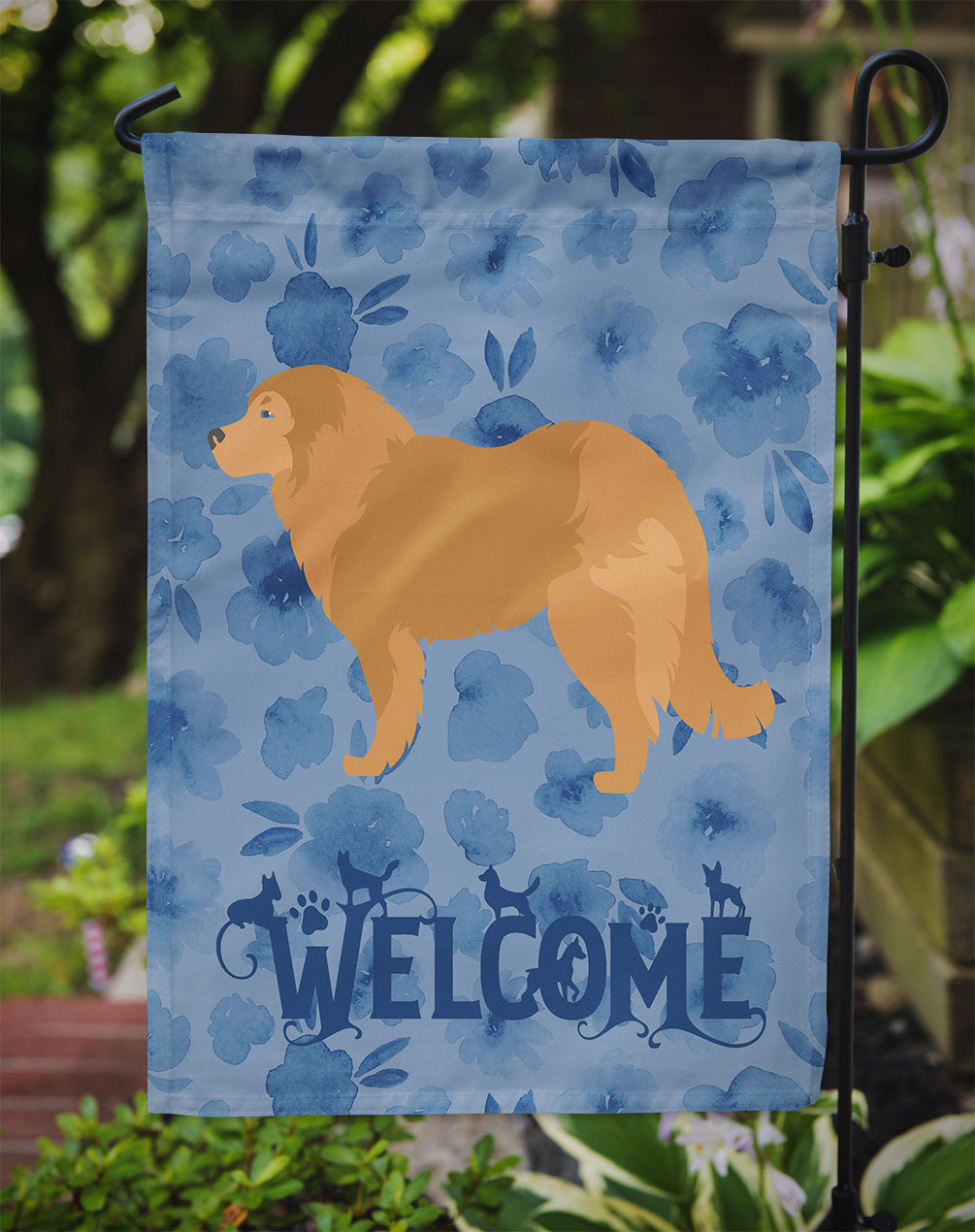 Caucasian Shepherd Dog Welcome Garden Flag Mailbox Decorative Yard Banner Outside Patio Artwork for Flower Beds, Garden Size, Multicolor