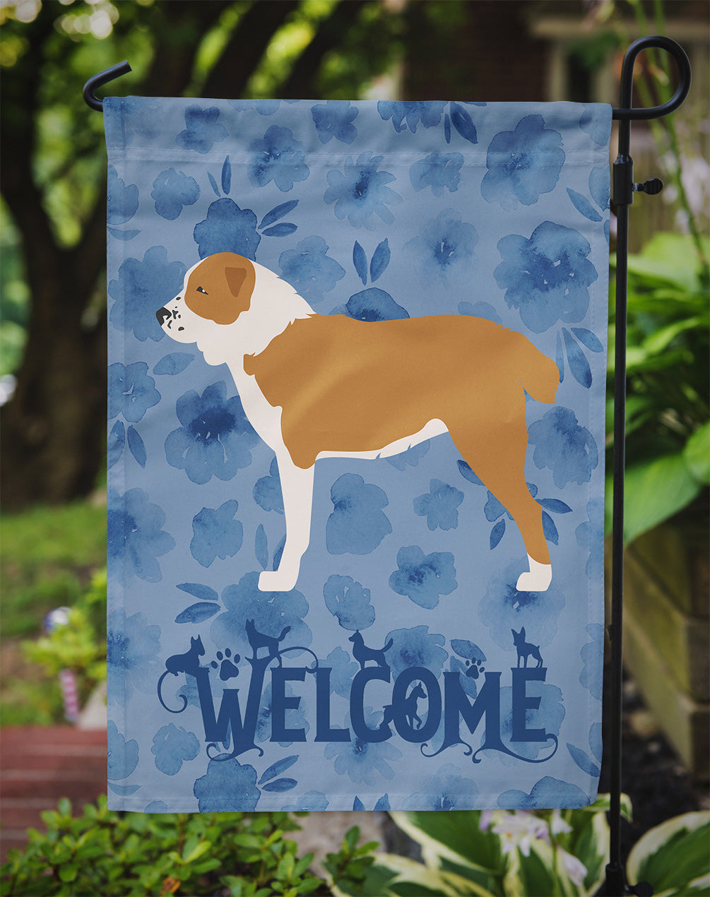 Central Asian Shepherd Dog Welcome Garden Flag Mailbox Decorative Yard Banner Outside Patio Artwork for Flower Beds, Garden Size, Multicolor