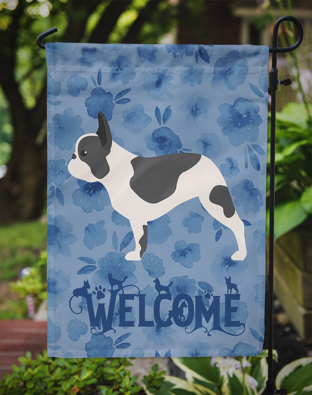 French Bulldog Welcome Garden Flag Mailbox Decorative Yard Banner Outside Patio Artwork for Flower Beds, Garden Size, Multicolor