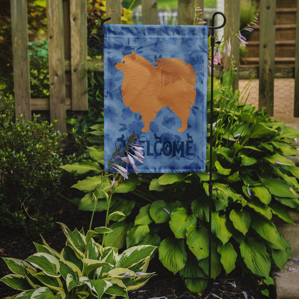 Pomeranian Welcome Garden Flag Mailbox Decorative Yard Banner Outside Patio Artwork for Flower Beds, Garden Size, Multicolor
