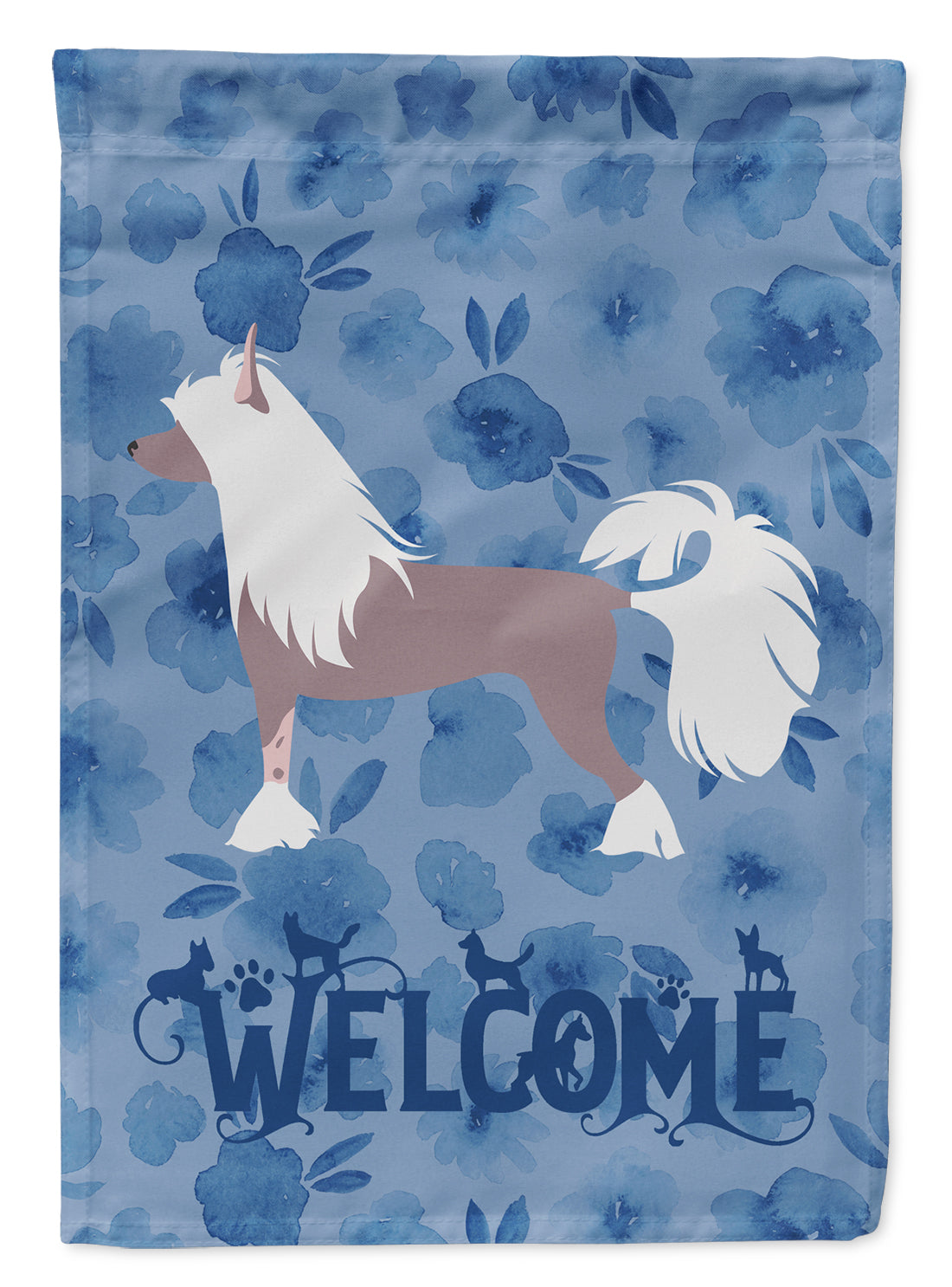 Chinese Crested Welcome Garden Flag Mailbox Decorative Yard Banner Outside Patio Artwork for Flower Beds, Garden Size, Multicolor