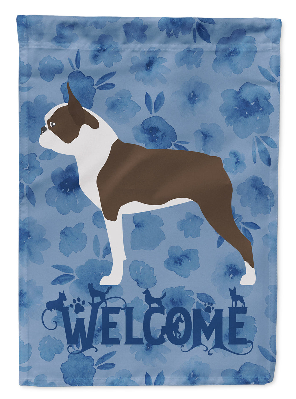 Boston Terrier Welcome Garden Flag Mailbox Decorative Yard Banner Outside Patio Artwork for Flower Beds, Garden Size, Multicolor