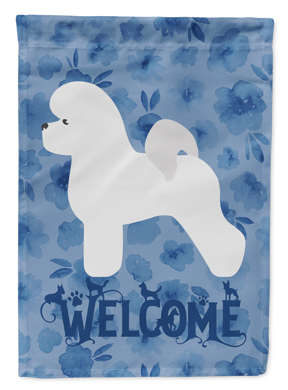 Bichon Frise Welcome Garden Flag Mailbox Decorative Yard Banner Outside Patio Artwork for Flower Beds, Garden Size, Multicolor