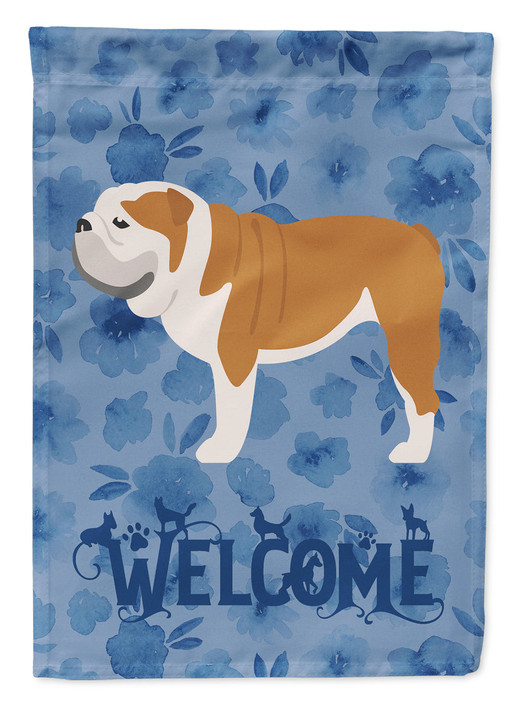 English Bulldog Welcome Garden Flag Mailbox Decorative Yard Banner Outside Patio Artwork for Flower Beds, Garden Size, Multicolor
