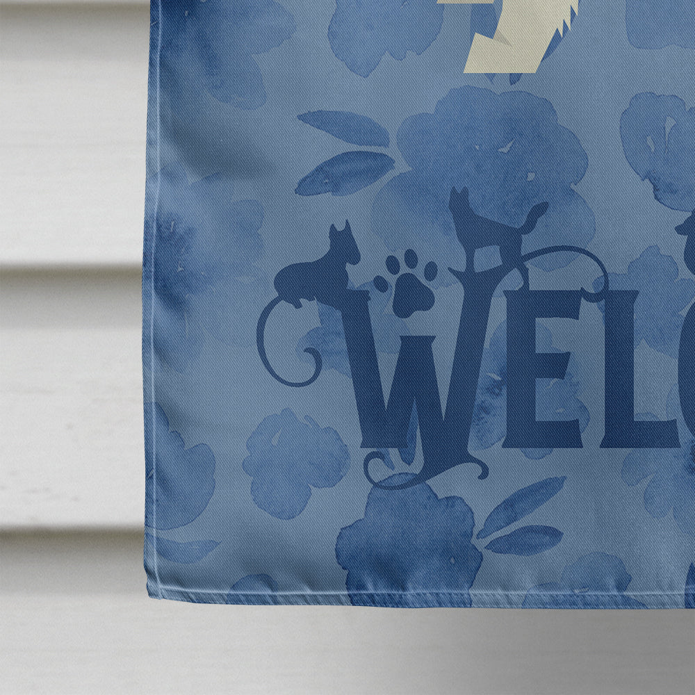Alaskan Malamute Welcome House Flag 28x40 Porch Sleeve Pole Decorative Outside Yard Banner Artwork Wall Hanging, Polyester
