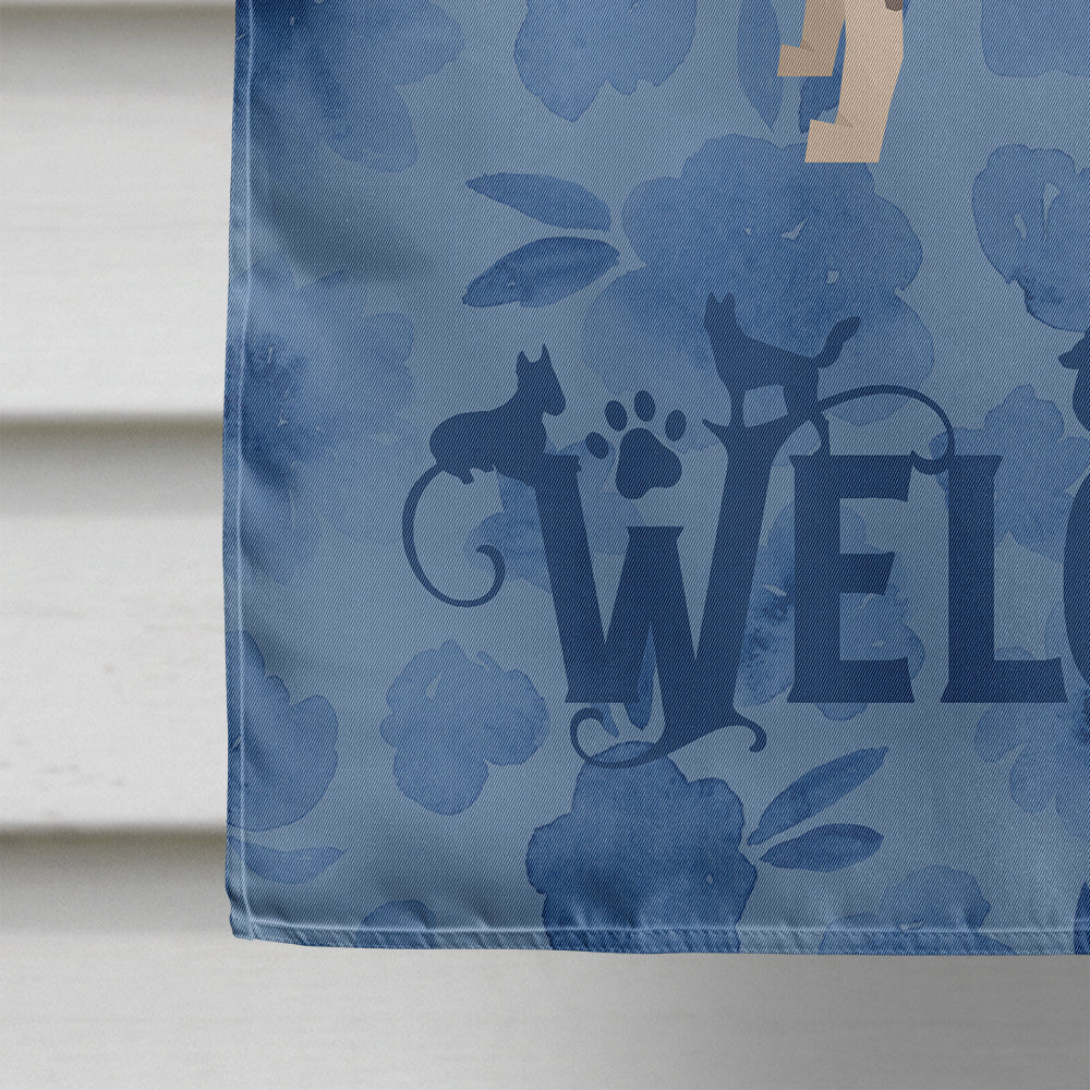 American Hairless Terrier Welcome House Flag 28x40 Porch Sleeve Pole Decorative Outside Yard Banner Artwork Wall Hanging, Polyester