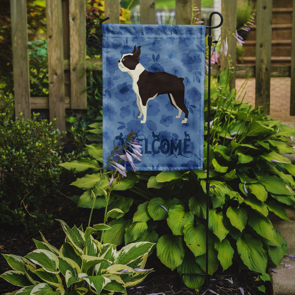 Boston Terrier Welcome Garden Flag Mailbox Decorative Yard Banner Outside Patio Artwork for Flower Beds, Garden Size, Multicolor
