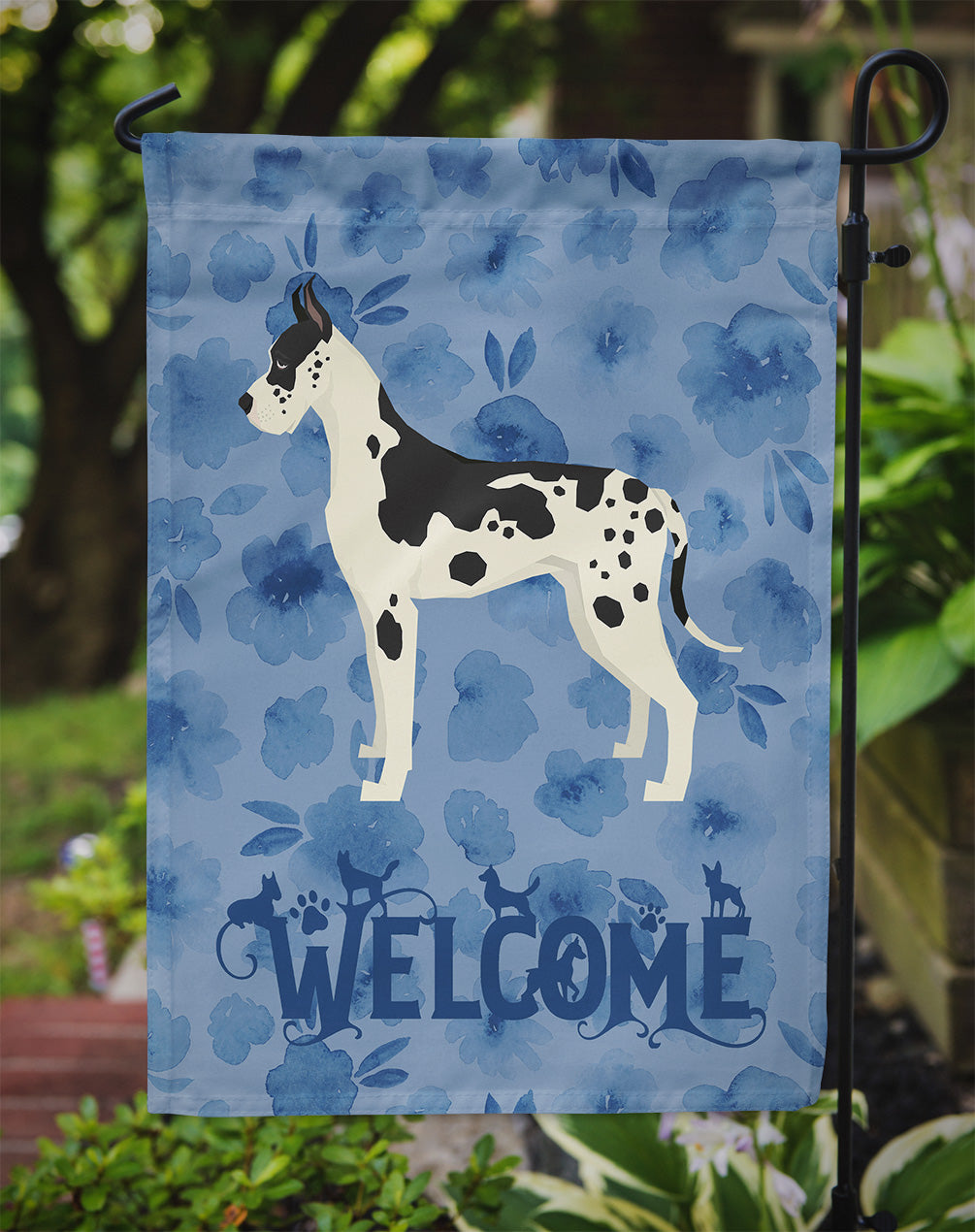Great Dane Welcome Garden Flag Mailbox Decorative Yard Banner Outside Patio Artwork for Flower Beds, Garden Size, Multicolor
