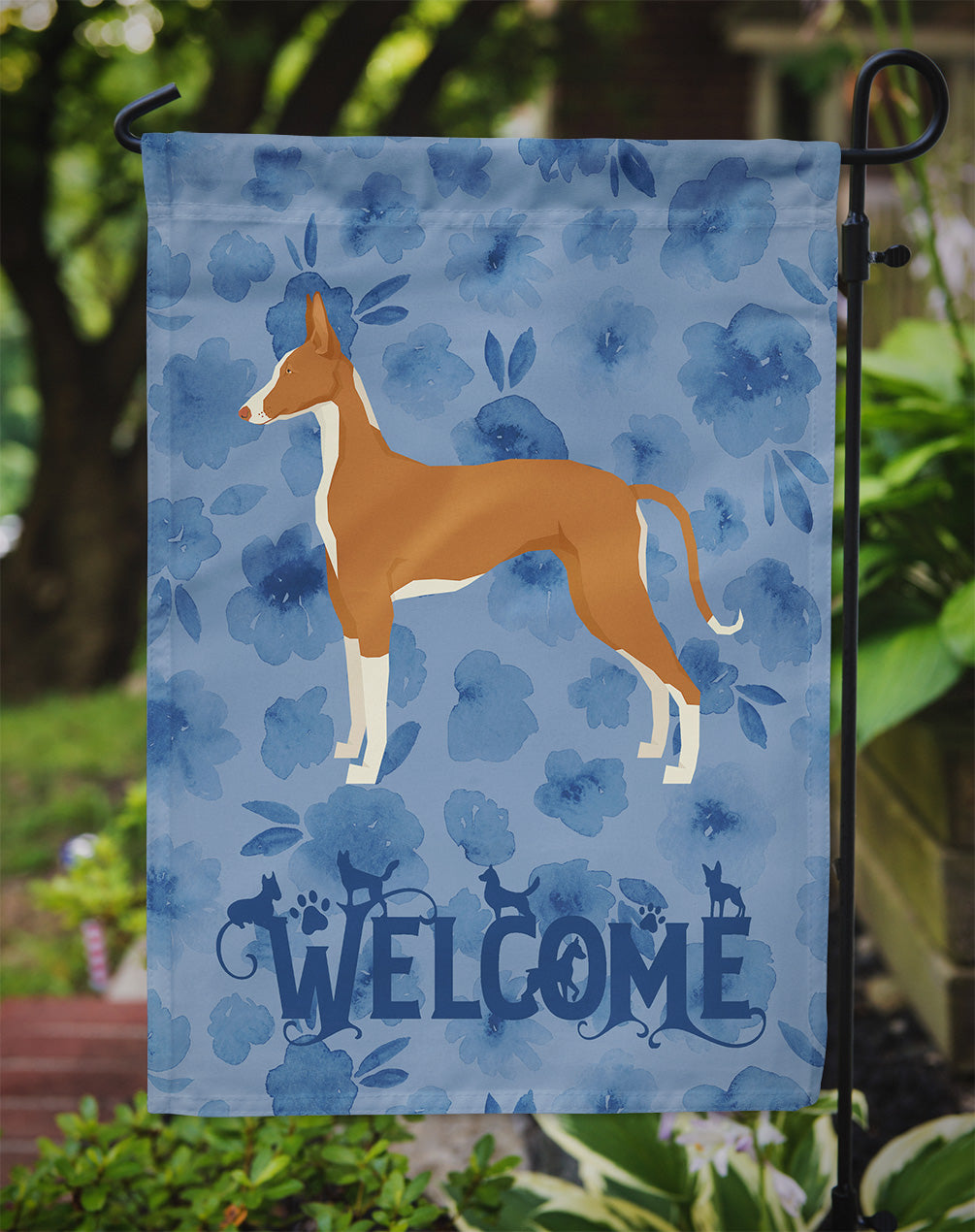 Ibizan Hound Welcome Garden Flag Mailbox Decorative Yard Banner Outside Patio Artwork for Flower Beds, Garden Size, Multicolor