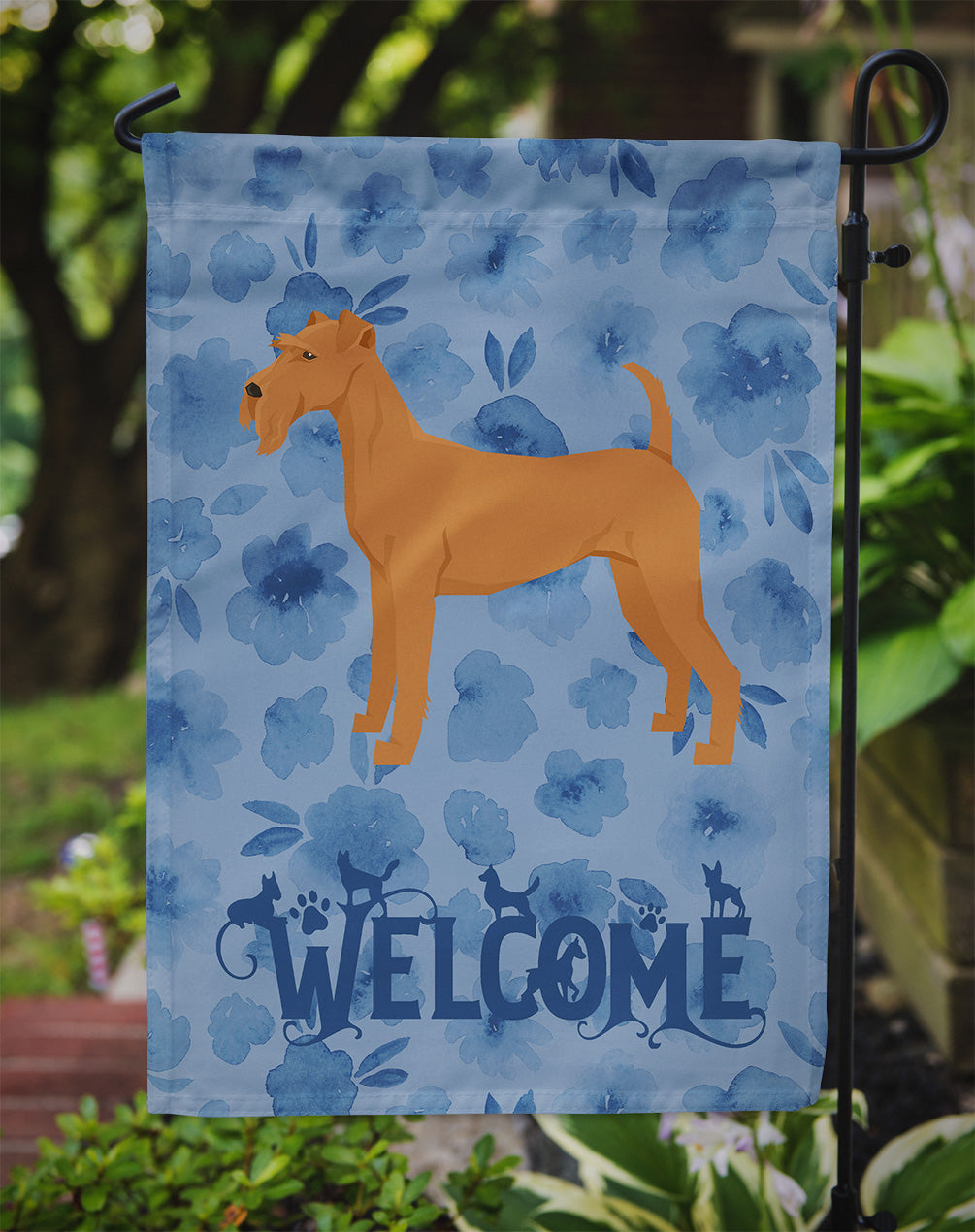 Irish Terrier Welcome Garden Flag Mailbox Decorative Yard Banner Outside Patio Artwork for Flower Beds, Garden Size, Multicolor