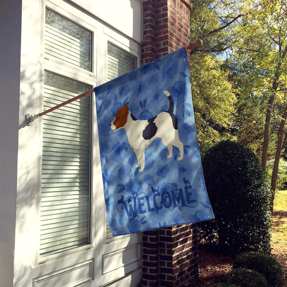 Jack Russell Terrier Welcome House Flag 28x40 Porch Sleeve Pole Decorative Outside Yard Banner Artwork Wall Hanging, Polyester