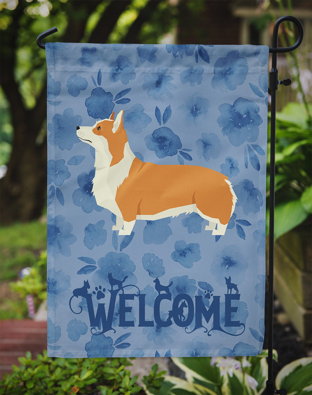 Pembroke Corgi Welcome Garden Flag Mailbox Decorative Yard Banner Outside Patio Artwork for Flower Beds, Garden Size, Multicolor