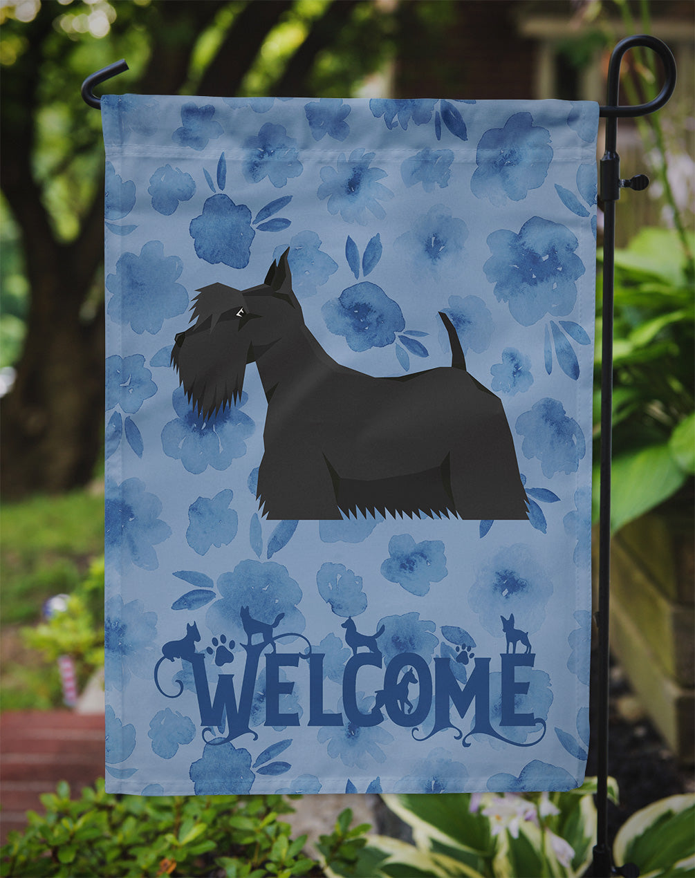 Scottish Terrier Welcome Garden Flag Mailbox Decorative Yard Banner Outside Patio Artwork for Flower Beds, Garden Size, Multicolor