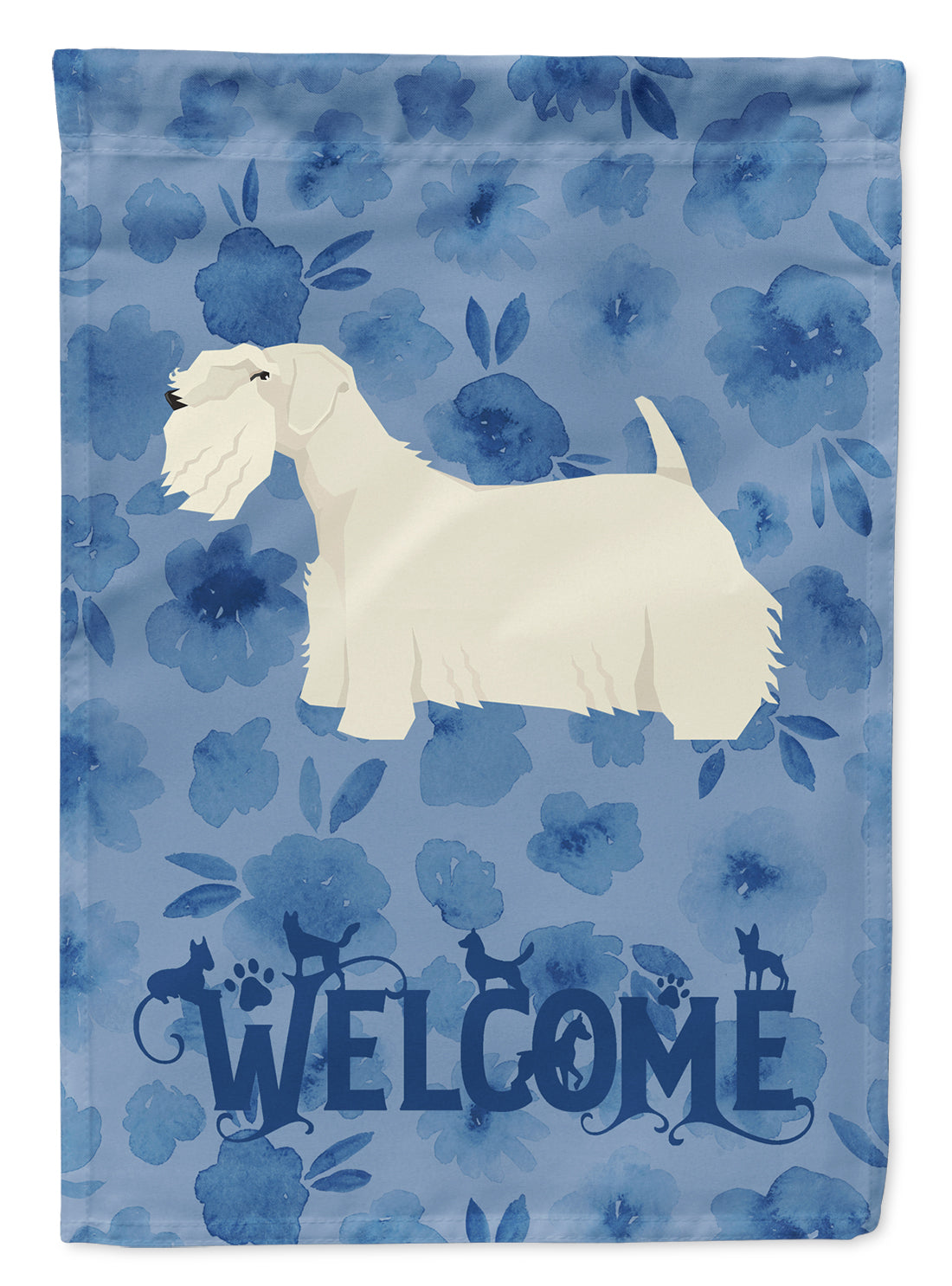 Sealyham Terrier Welcome Garden Flag Mailbox Decorative Yard Banner Outside Patio Artwork for Flower Beds, Garden Size, Multicolor