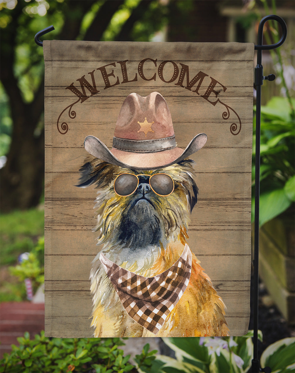 Brussels Griffon Country Dog Garden Flag Mailbox Decorative Yard Banner Outside Patio Artwork for Flower Beds, Garden Size, Multicolor