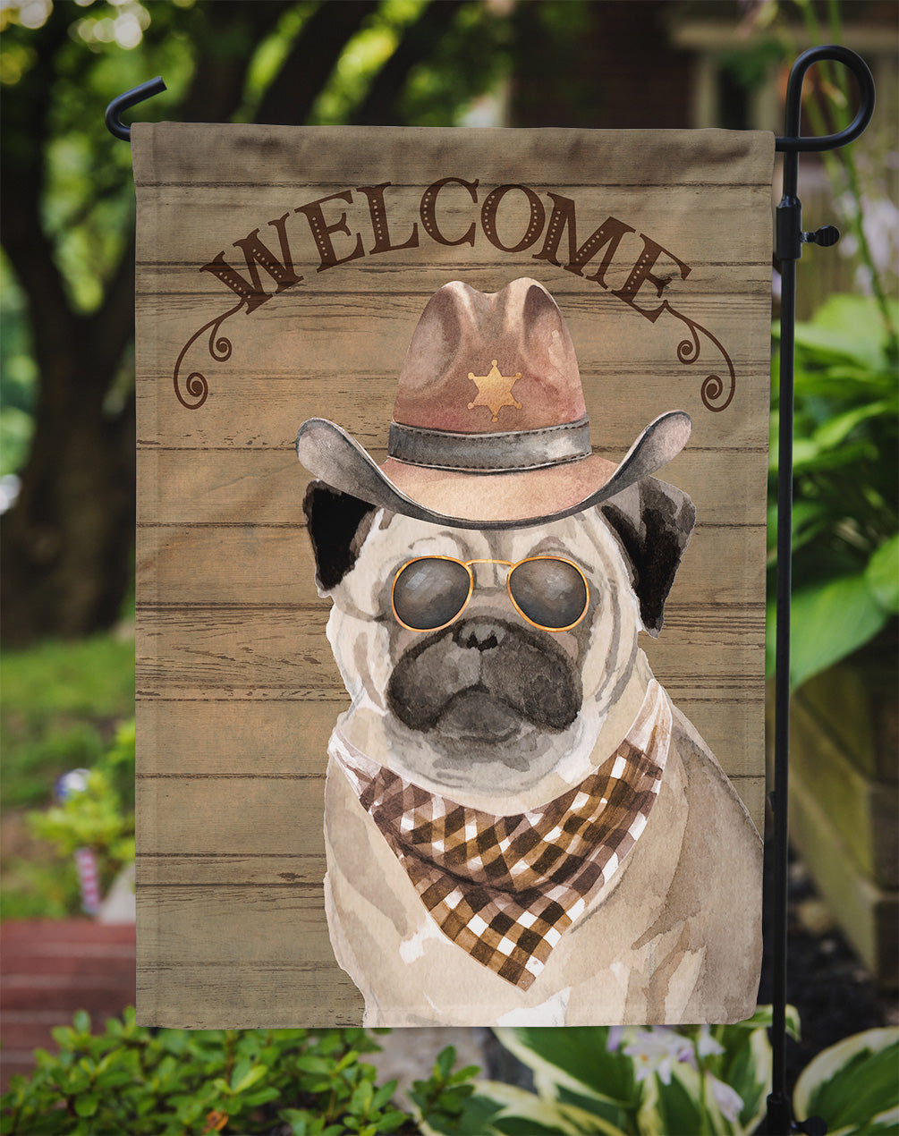 Pug #2 Country Dog Garden Flag Mailbox Decorative Yard Banner Outside Patio Artwork for Flower Beds, Garden Size, Multicolor