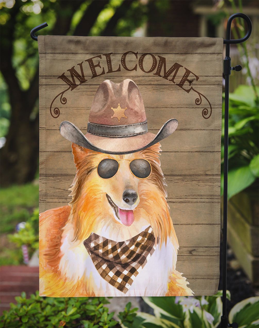 Sheltie Shetland Sheepdog Country Dog Garden Flag Mailbox Decorative Yard Banner Outside Patio Artwork for Flower Beds, Garden Size, Multicolor