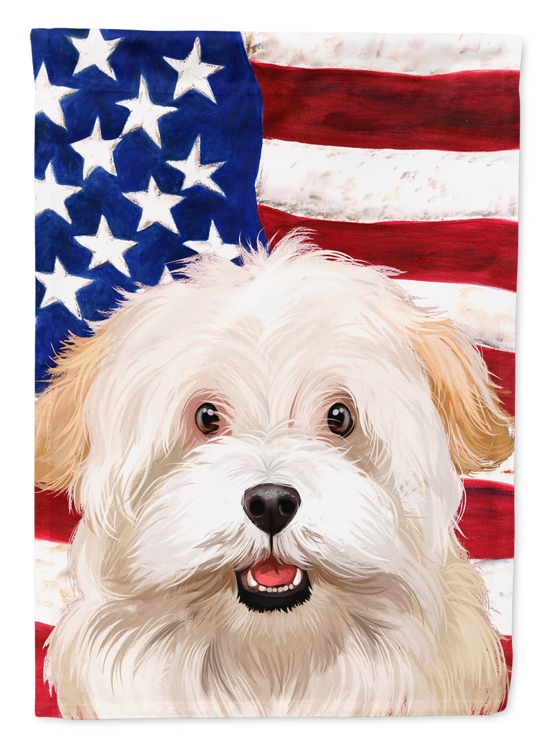 Alpine Spaniel American Flag Garden Flag Mailbox Decorative Yard Banner Outside Patio Artwork for Flower Beds, Garden Size, Multicolor
