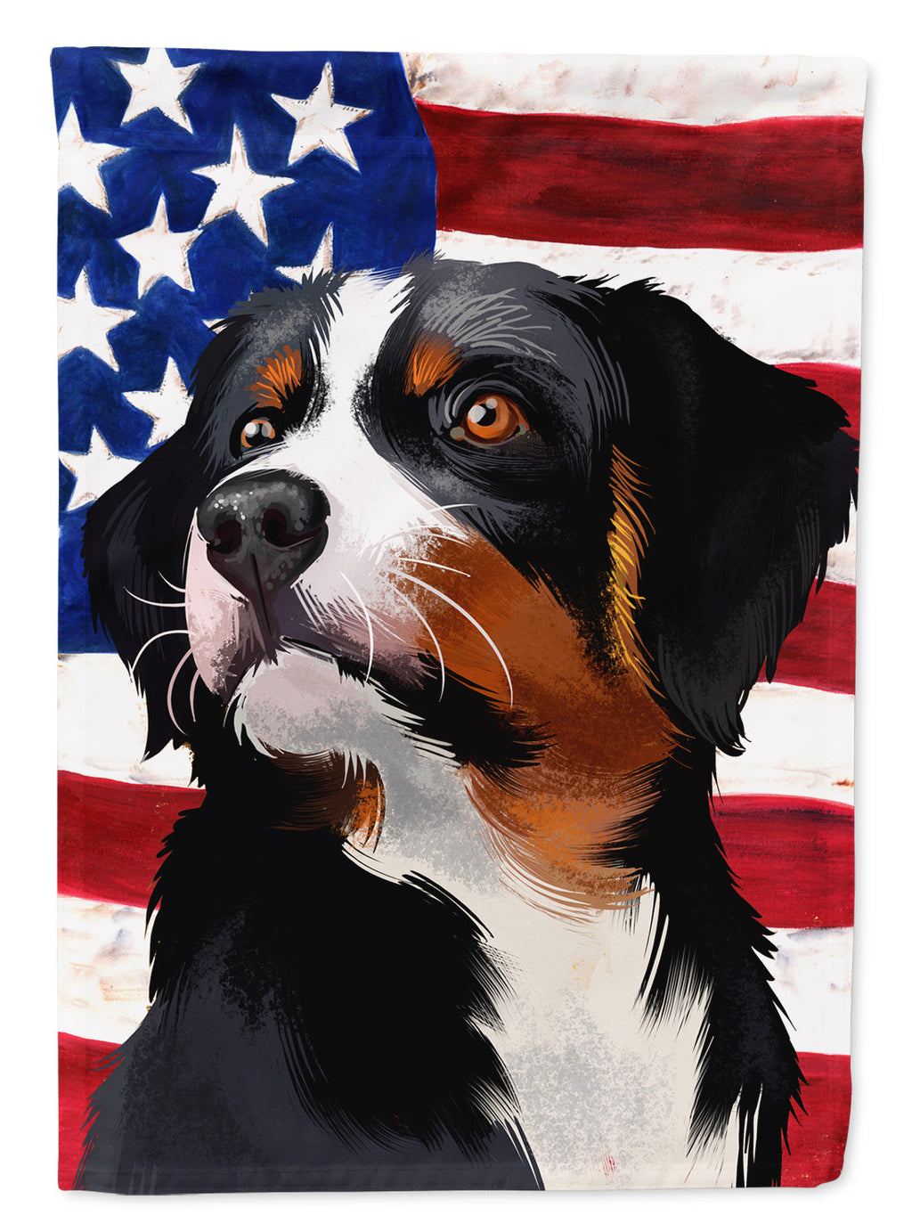 Appenzeller Sennenhund American Flag Garden Flag Mailbox Decorative Yard Banner Outside Patio Artwork for Flower Beds, Garden Size, Multicolor