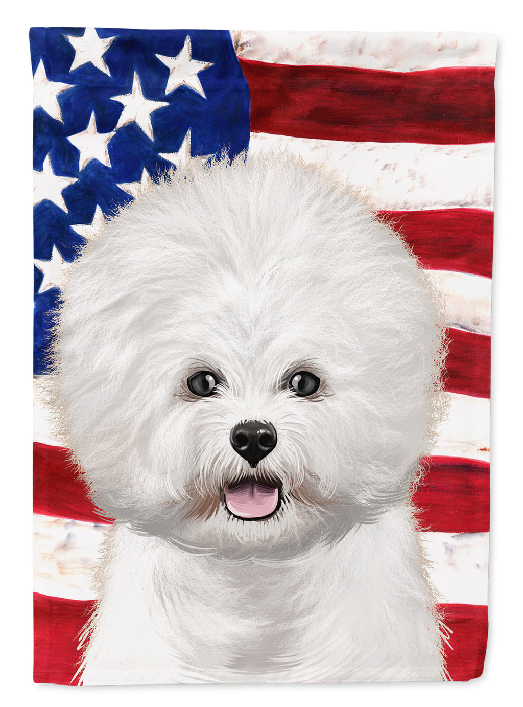 Bichon Frise American Flag Garden Flag Mailbox Decorative Yard Banner Outside Patio Artwork for Flower Beds, Garden Size, Multicolor