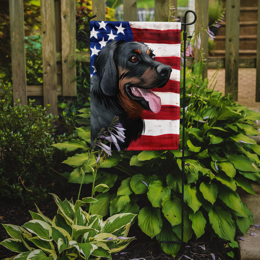 Polish Hunting Dog American Flag Garden Flag Mailbox Decorative Yard Banner Outside Patio Artwork for Flower Beds, Garden Size, Multicolor