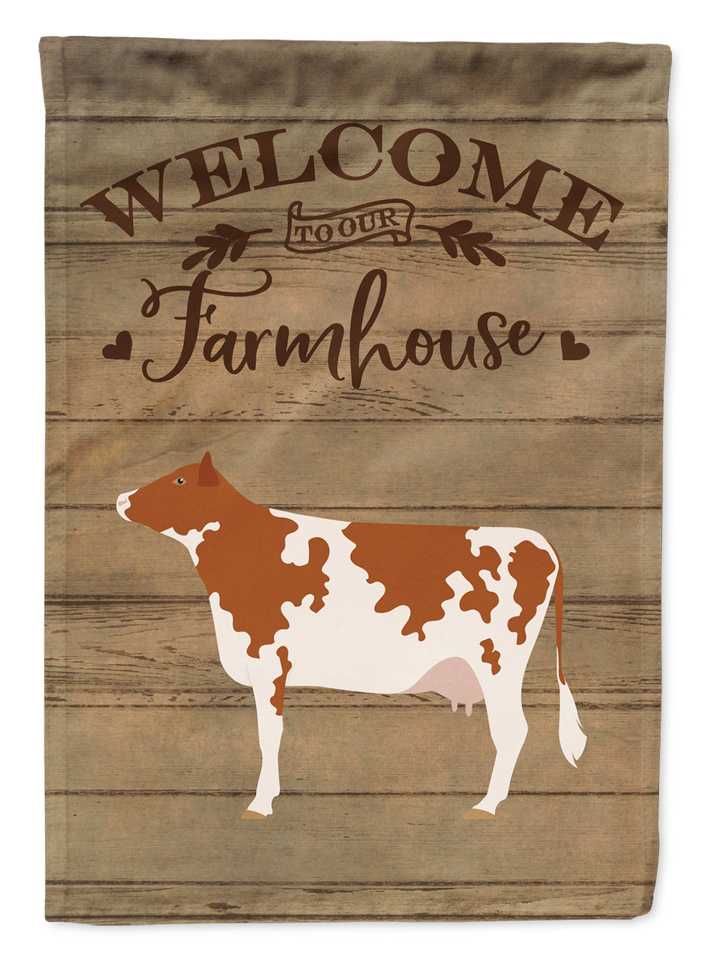 Ayrshire Cow Welcome Garden Flag Mailbox Decorative Yard Banner Outside Patio Artwork for Flower Beds, Garden Size, Multicolor
