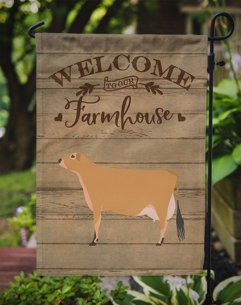 Jersey Cow Welcome Garden Flag Mailbox Decorative Yard Banner Outside Patio Artwork for Flower Beds, Garden Size, Multicolor