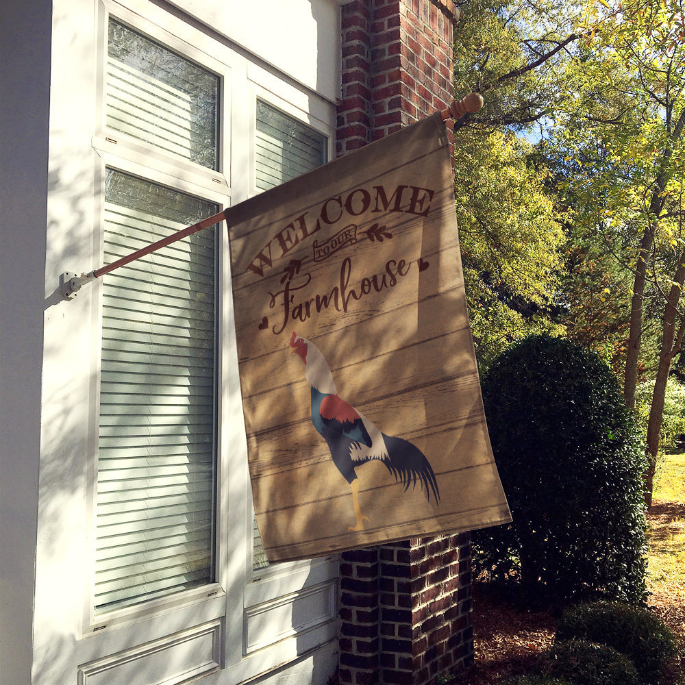 Kulang Chicken Welcome House Flag 28x40 Porch Sleeve Pole Decorative Outside Yard Banner Artwork Wall Hanging, Polyester
