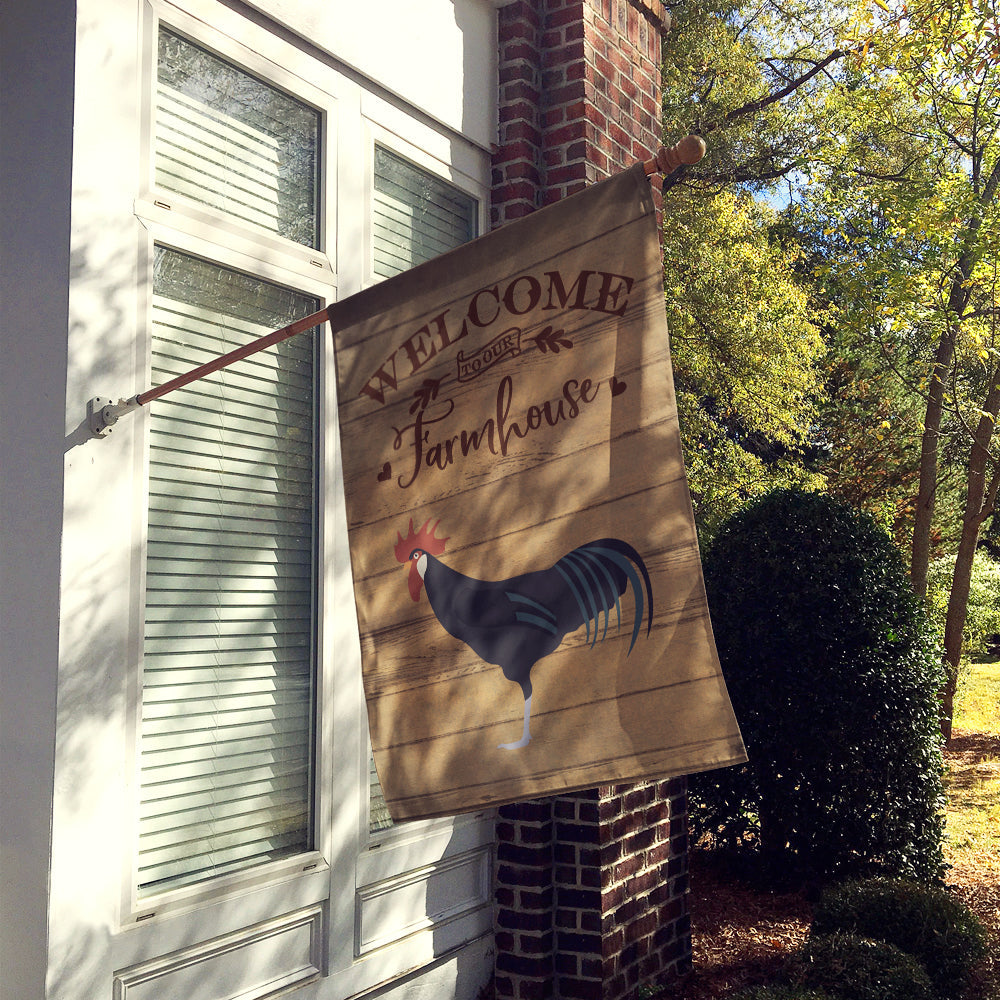 Minorca Ctalalan Chicken Welcome House Flag 28x40 Porch Sleeve Pole Decorative Outside Yard Banner Artwork Wall Hanging, Polyester