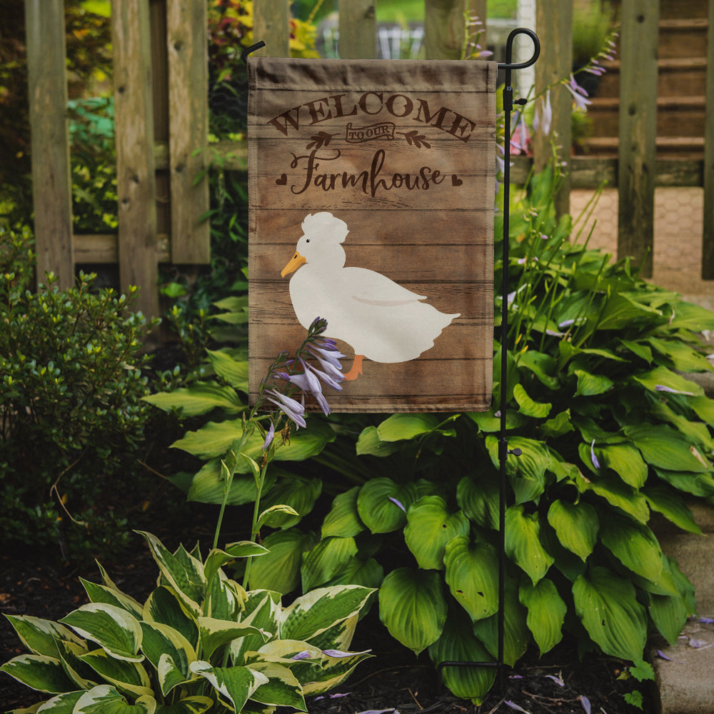 Crested Duck Welcome Garden Flag Mailbox Decorative Yard Banner Outside Patio Artwork for Flower Beds, Garden Size, Multicolor