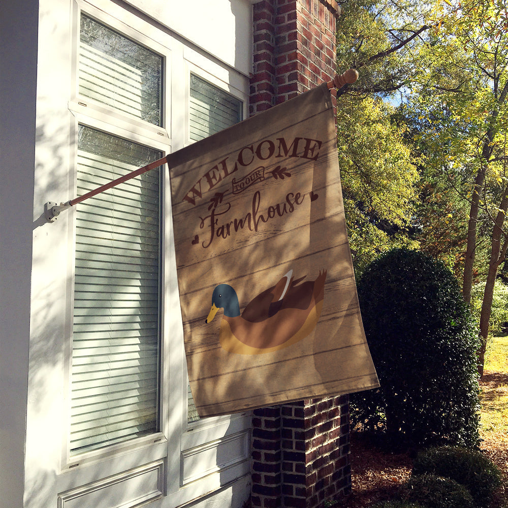 Khaki Campbell Duck Welcome House Flag 28x40 Porch Sleeve Pole Decorative Outside Yard Banner Artwork Wall Hanging, Polyester