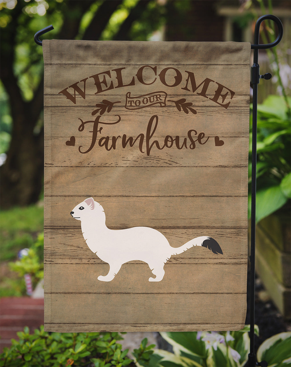 Stoat Short-tailed Weasel Welcome Garden Flag Mailbox Decorative Yard Banner Outside Patio Artwork for Flower Beds, Garden Size, Multicolor