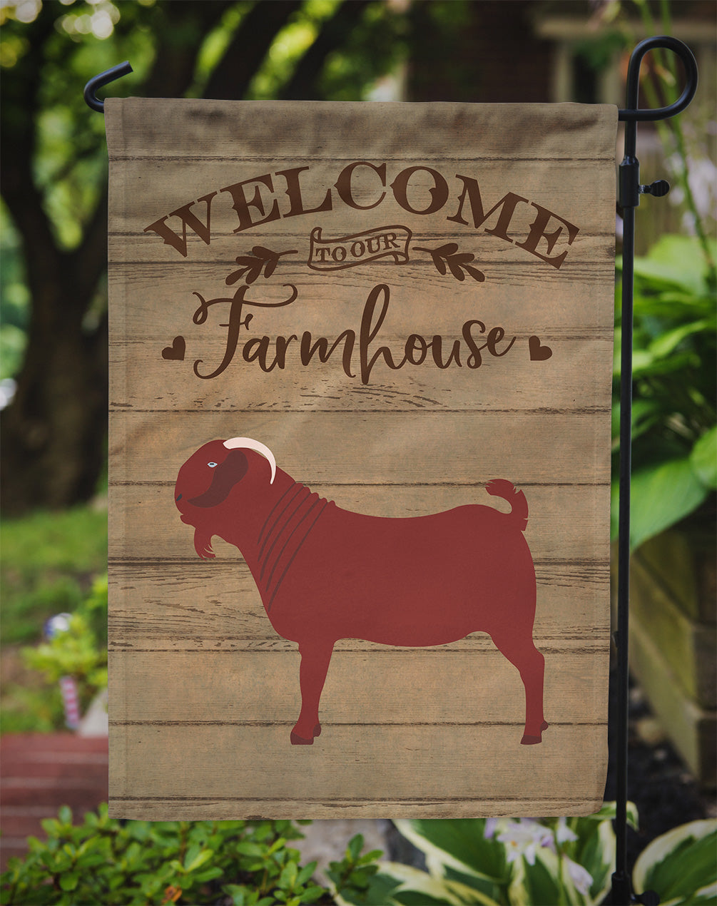 Kalahari Red Goat Welcome Garden Flag Mailbox Decorative Yard Banner Outside Patio Artwork for Flower Beds, Garden Size, Multicolor
