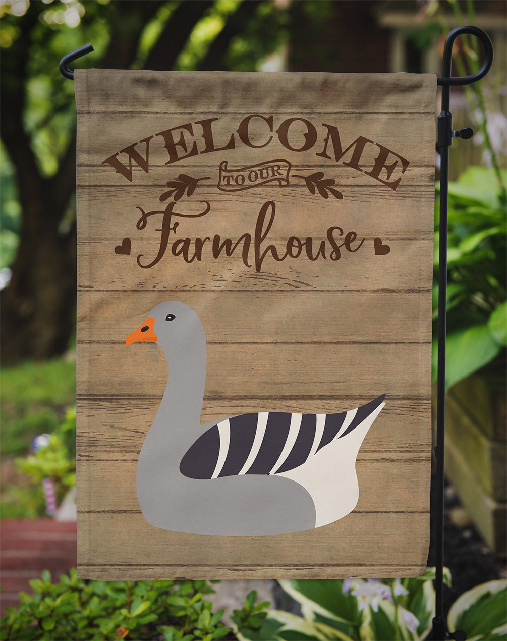 Pilgrim Goose Welcome Garden Flag Mailbox Decorative Yard Banner Outside Patio Artwork for Flower Beds, Garden Size, Multicolor