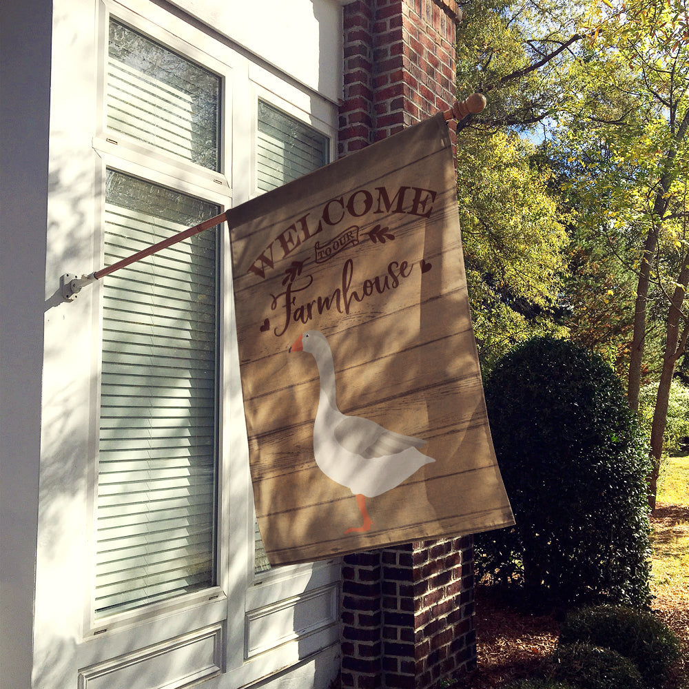 Steinbacher Goose Welcome House Flag 28x40 Porch Sleeve Pole Decorative Outside Yard Banner Artwork Wall Hanging, Polyester