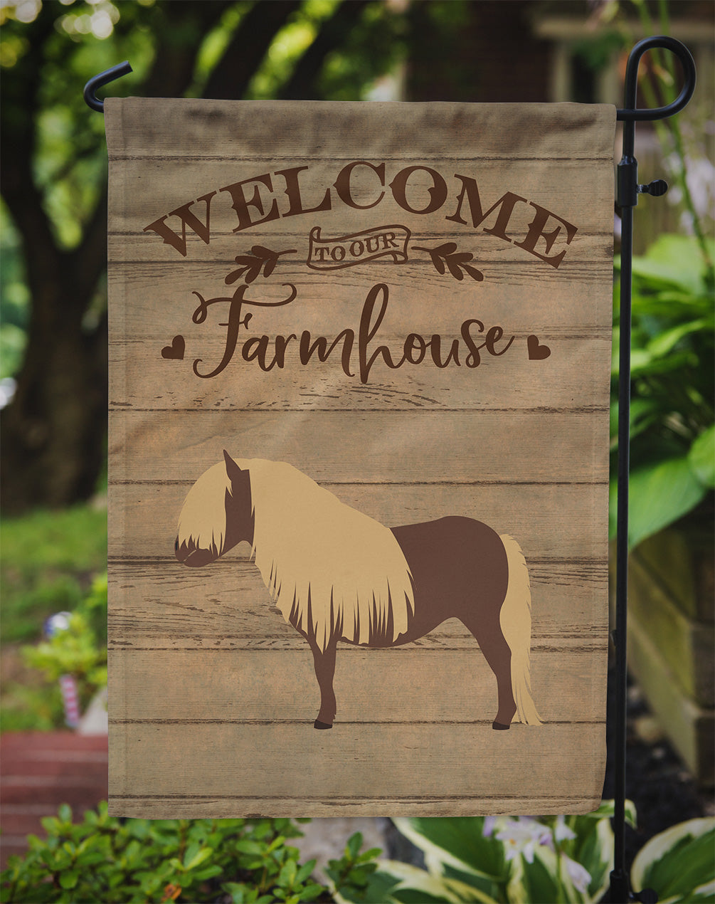 Shetland Pony Horse Welcome Garden Flag Mailbox Decorative Yard Banner Outside Patio Artwork for Flower Beds, Garden Size, Multicolor