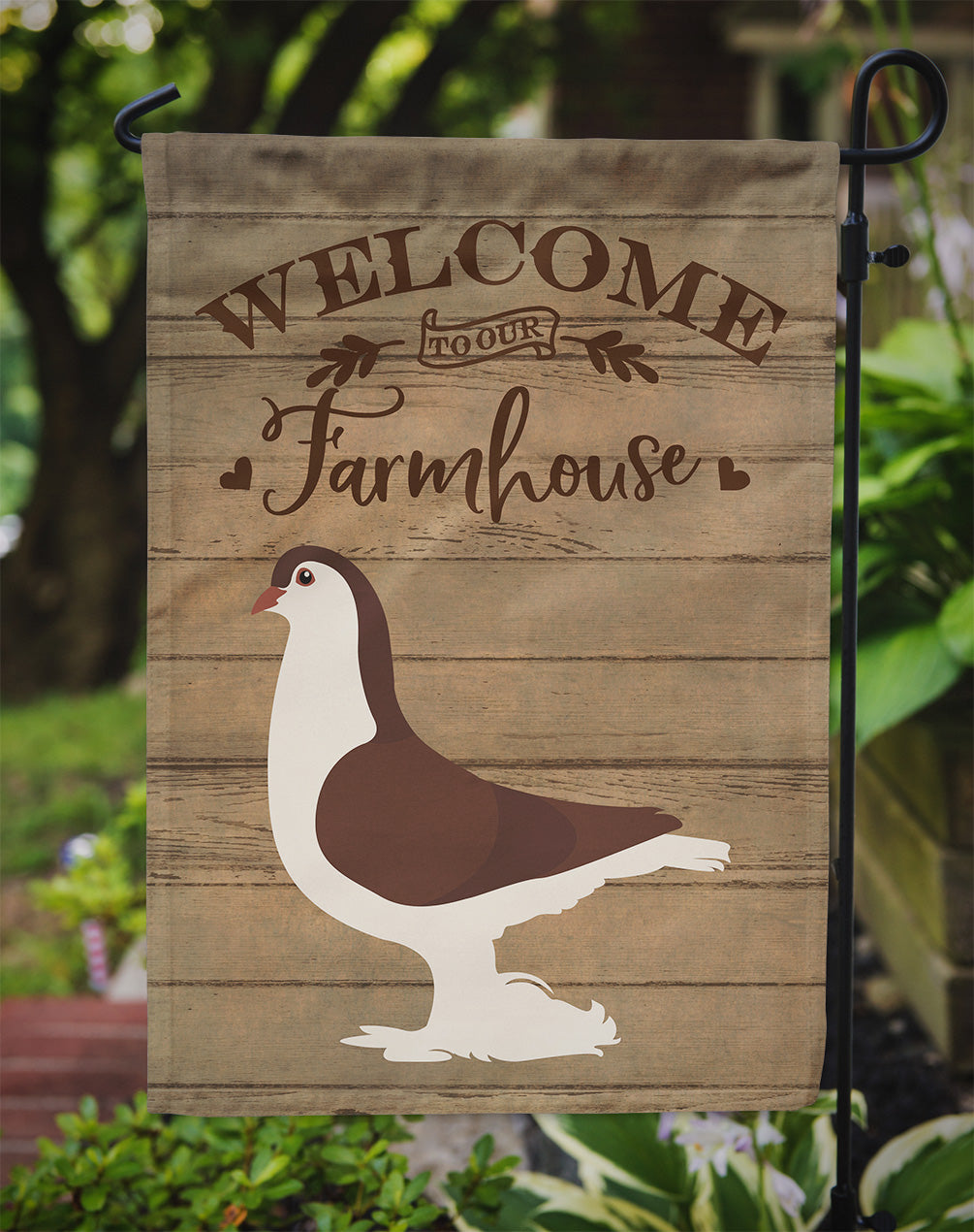 Large Pigeon Welcome Garden Flag Mailbox Decorative Yard Banner Outside Patio Artwork for Flower Beds, Garden Size, Multicolor