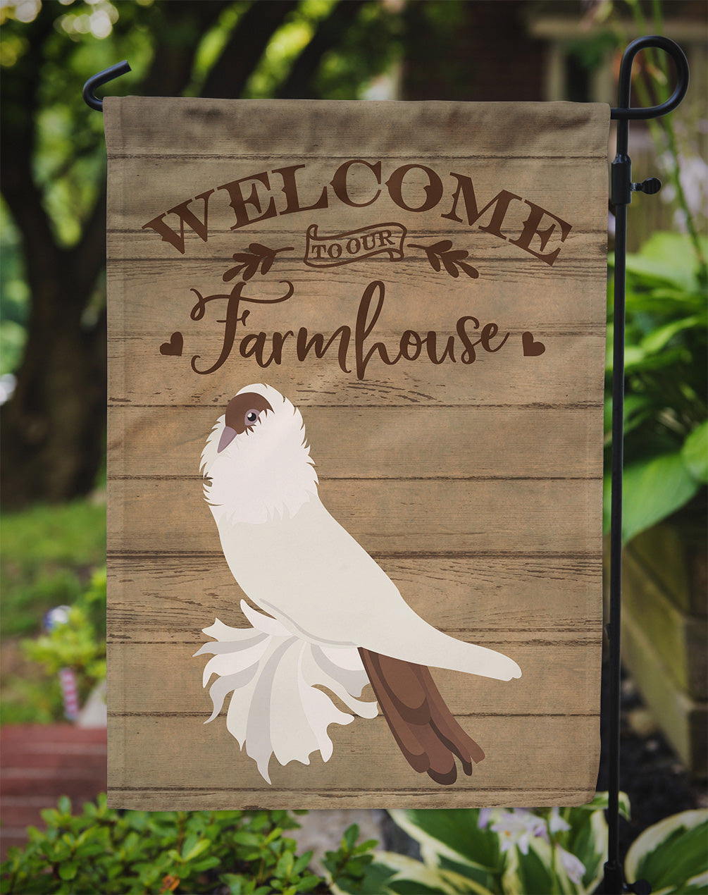 German Helmet Pigeon Welcome Garden Flag Mailbox Decorative Yard Banner Outside Patio Artwork for Flower Beds, Garden Size, Multicolor