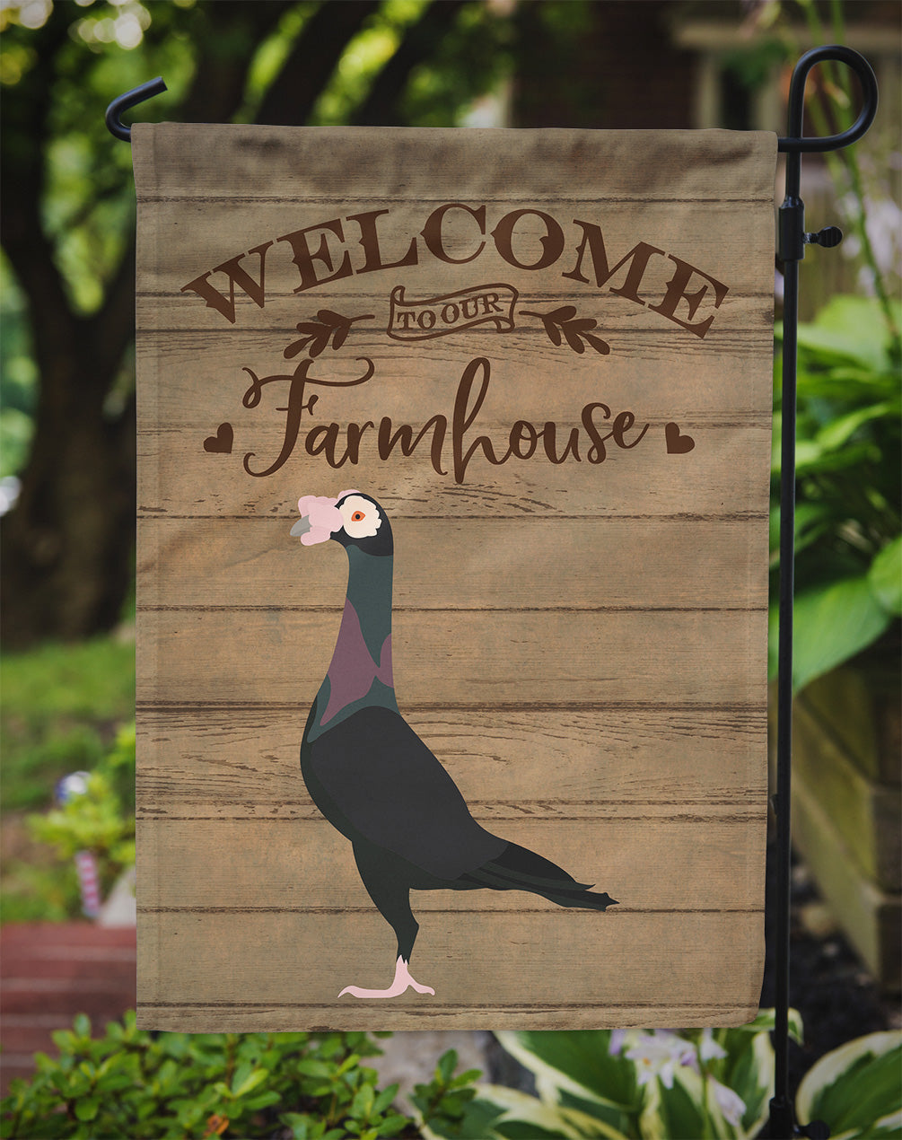 English Carrier Pigeon Welcome Garden Flag Mailbox Decorative Yard Banner Outside Patio Artwork for Flower Beds, Garden Size, Multicolor