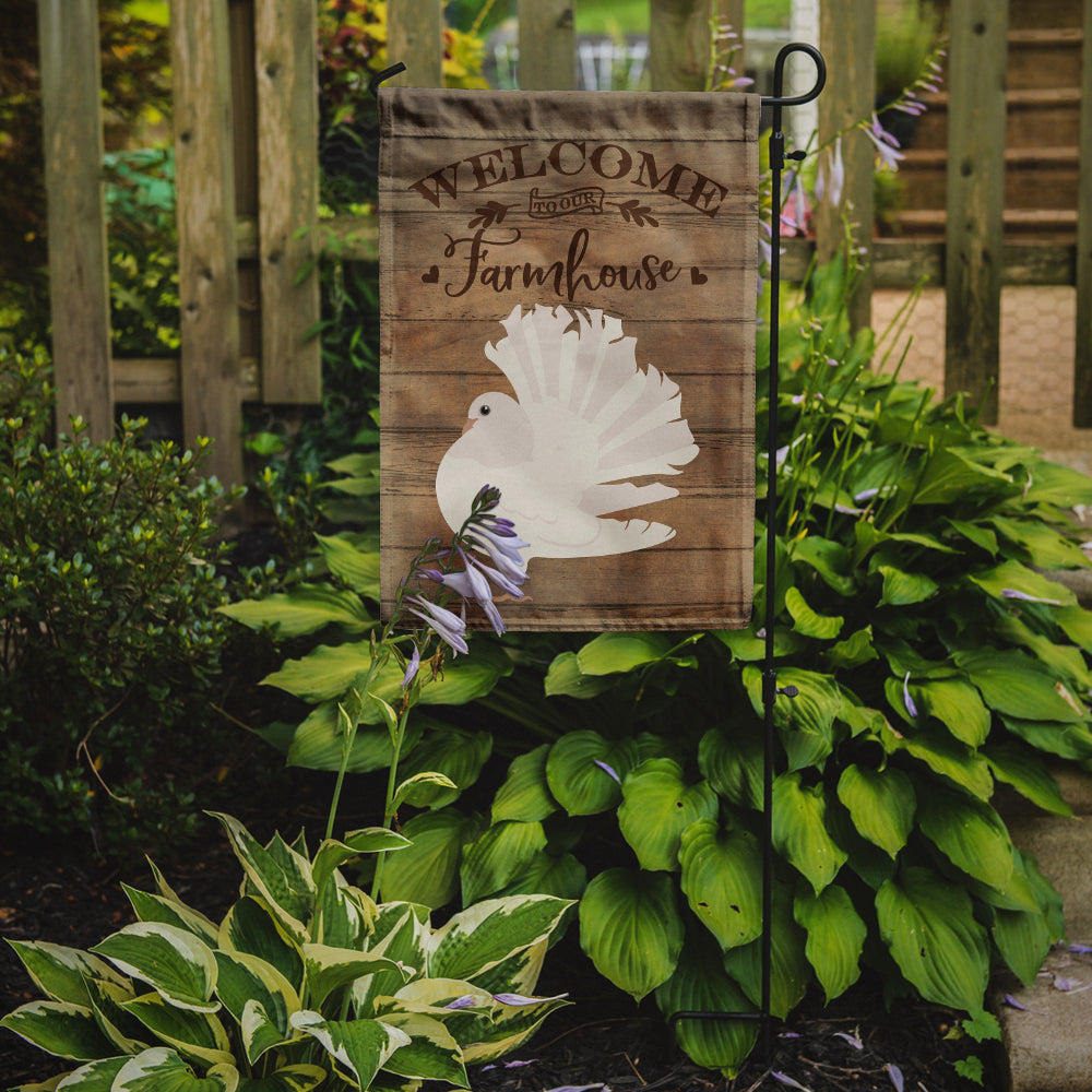 Silver Fantail Pigeon Welcome Garden Flag Mailbox Decorative Yard Banner Outside Patio Artwork for Flower Beds, Garden Size, Multicolor