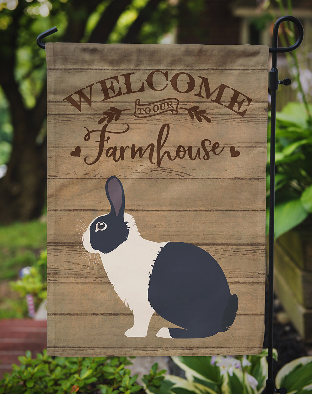 Dutch Rabbit Welcome Garden Flag Mailbox Decorative Yard Banner Outside Patio Artwork for Flower Beds, Garden Size, Multicolor