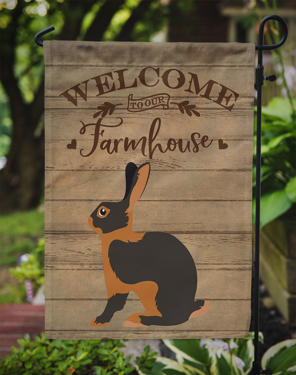 Tan Rabbit Welcome Garden Flag Mailbox Decorative Yard Banner Outside Patio Artwork for Flower Beds, Garden Size, Multicolor