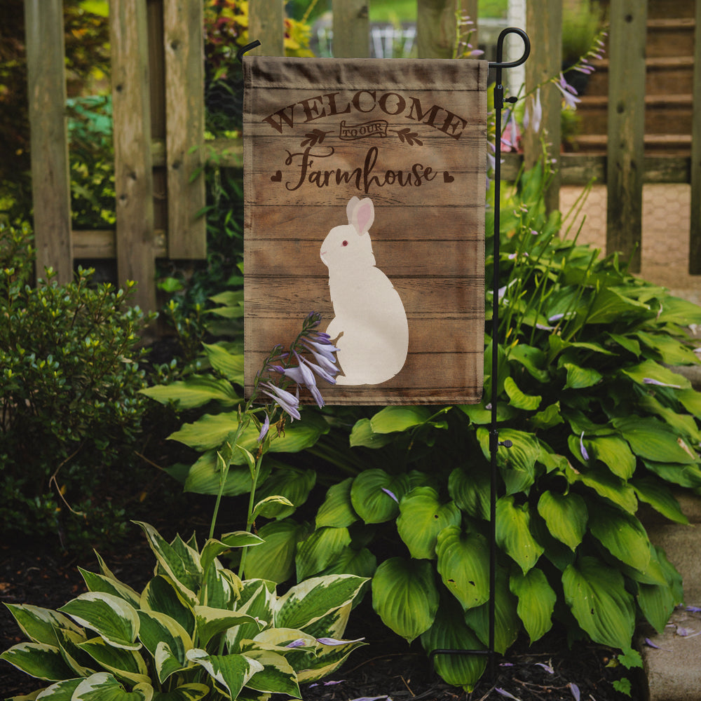 New Zealand White Rabbit Welcome Garden Flag Mailbox Decorative Yard Banner Outside Patio Artwork for Flower Beds, Garden Size, Multicolor