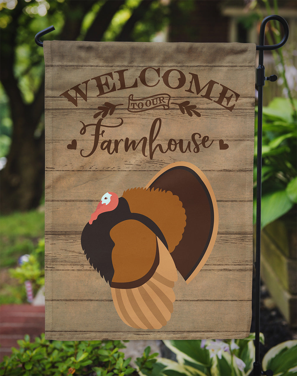 Bronze Turkey Welcome Garden Flag Mailbox Decorative Yard Banner Outside Patio Artwork for Flower Beds, Garden Size, Multicolor