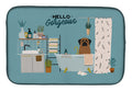 Brindle Mastiff in Bathtub Dish Drying Mat Absorbent Dish Drying Mat Pad for Kitchen Counter Dish Drainer Mat for Countertop, 14 x 21", Multicolor