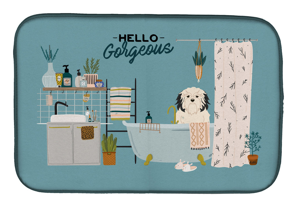 Lowchen in Bathtub Dish Drying Mat Absorbent Dish Drying Mat Pad for Kitchen Counter Dish Drainer Mat for Countertop, 14 x 21", Multicolor